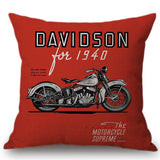 Vintage Classic Motorcycle Poster Cushion Cover Home Motorbike Decorative Pillow Case Cojines Decorativos Para Sofa Pillow Cover - one46.com.au