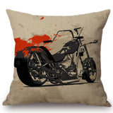 Vintage Classic Motorcycle Poster Cushion Cover Home Motorbike Decorative Pillow Case Cojines Decorativos Para Sofa Pillow Cover - one46.com.au