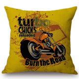 Vintage Classic Motorcycle Poster Cushion Cover Home Motorbike Decorative Pillow Case Cojines Decorativos Para Sofa Pillow Cover - one46.com.au