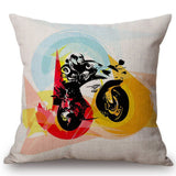 Vintage Classic Motorcycle Poster Cushion Cover Home Motorbike Decorative Pillow Case Cojines Decorativos Para Sofa Pillow Cover - one46.com.au