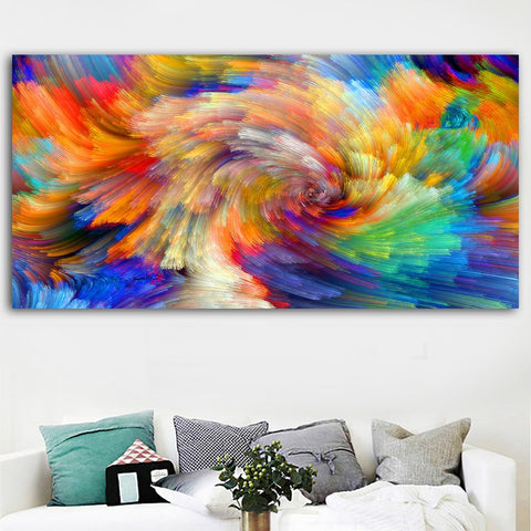 SELFLESSLY rainbow pattern color splash oil painting on Canvas wall painting picture for Living Room posters and prints No frame - one46.com.au
