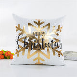 MIHE Merry Christmas Cushion Cover Gold Linen Cotton Soft Cute Throw Pillow Cover Decorative Sofa Pillow Case Pillowcase BZT18 - one46.com.au