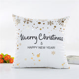 MIHE Merry Christmas Cushion Cover Gold Linen Cotton Soft Cute Throw Pillow Cover Decorative Sofa Pillow Case Pillowcase BZT18 - one46.com.au