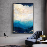 Abstract Modern Dreamy Color Canvas Painting Fashion Golden Poster And Print For Living Room Asile Bedroom Wall Art La imagen HD - one46.com.au