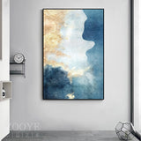 Abstract Modern Dreamy Color Canvas Painting Fashion Golden Poster And Print For Living Room Asile Bedroom Wall Art La imagen HD - one46.com.au