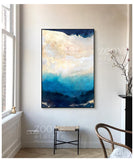 Abstract Modern Dreamy Color Canvas Painting Fashion Golden Poster And Print For Living Room Asile Bedroom Wall Art La imagen HD - one46.com.au