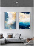 Abstract Modern Dreamy Color Canvas Painting Fashion Golden Poster And Print For Living Room Asile Bedroom Wall Art La imagen HD - one46.com.au