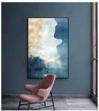 Abstract Modern Dreamy Color Canvas Painting Fashion Golden Poster And Print For Living Room Asile Bedroom Wall Art La imagen HD - one46.com.au