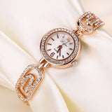 Hot sale Gold Watch Womens Luxury New Lady Dress Quartz-Watch Gifts For Girl Full Stainless Steel Rhinestone Wrist watches - one46.com.au