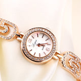 Hot sale Gold Watch Womens Luxury New Lady Dress Quartz-Watch Gifts For Girl Full Stainless Steel Rhinestone Wrist watches - one46.com.au