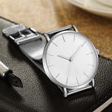 2019 New Arrival Women Watch Mesh Band Stainless Steel Analog Quartz Wristwatch Minimalist Lady Business Luxury Silver Watches - one46.com.au