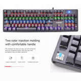 SUNROSE T600 USB Wired Blue Switch Mechanical Keyboard Waterproof 104 Keys 6-Color RGB Backlight Gaming Keyboard for Laptop PC - one46.com.au