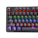 SUNROSE T600 USB Wired Blue Switch Mechanical Keyboard Waterproof 104 Keys 6-Color RGB Backlight Gaming Keyboard for Laptop PC - one46.com.au