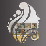 Beauty Girl 3D Mirror Wall Stickers Home Bedroom Decorative Wall Sticker for Kids Room DIY Wall Art Poster - one46.com.au