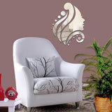 Beauty Girl 3D Mirror Wall Stickers Home Bedroom Decorative Wall Sticker for Kids Room DIY Wall Art Poster - one46.com.au