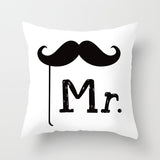 ZENGIA Love Couple Pillow Case Letter Mr and Mrs Pillow Cover Mr and Mrs Cushion Covers for Home Wedding Decoration Valentine - one46.com.au