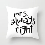 ZENGIA Love Couple Pillow Case Letter Mr and Mrs Pillow Cover Mr and Mrs Cushion Covers for Home Wedding Decoration Valentine - one46.com.au