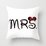 ZENGIA Love Couple Pillow Case Letter Mr and Mrs Pillow Cover Mr and Mrs Cushion Covers for Home Wedding Decoration Valentine - one46.com.au