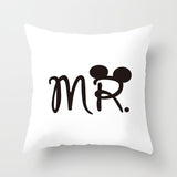 ZENGIA Love Couple Pillow Case Letter Mr and Mrs Pillow Cover Mr and Mrs Cushion Covers for Home Wedding Decoration Valentine - one46.com.au