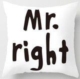 ZENGIA Love Couple Pillow Case Letter Mr and Mrs Pillow Cover Mr and Mrs Cushion Covers for Home Wedding Decoration Valentine - one46.com.au