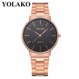 YOLAKO Brand Fashion Men Stainless Steel Business Watch Luxury Male Quartz Watch Casual Men Wristwatches Relogio Masculino - one46.com.au