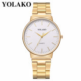 YOLAKO Brand Fashion Men Stainless Steel Business Watch Luxury Male Quartz Watch Casual Men Wristwatches Relogio Masculino - one46.com.au