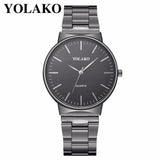 YOLAKO Brand Fashion Men Stainless Steel Business Watch Luxury Male Quartz Watch Casual Men Wristwatches Relogio Masculino - one46.com.au