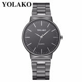 YOLAKO Brand Fashion Men Stainless Steel Business Watch Luxury Male Quartz Watch Casual Men Wristwatches Relogio Masculino - one46.com.au
