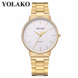 YOLAKO Brand Fashion Men Stainless Steel Business Watch Luxury Male Quartz Watch Casual Men Wristwatches Relogio Masculino - one46.com.au