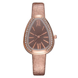 Watches Women Red Leather Strap Ladies Sport Watch Snake Rhinestone Creative Dial Triangle Fashion Luxury Dress Quartz Watch - one46.com.au