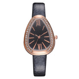 Watches Women Red Leather Strap Ladies Sport Watch Snake Rhinestone Creative Dial Triangle Fashion Luxury Dress Quartz Watch - one46.com.au