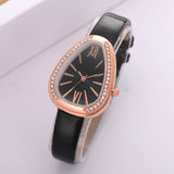 Watches Women Red Leather Strap Ladies Sport Watch Snake Rhinestone Creative Dial Triangle Fashion Luxury Dress Quartz Watch - one46.com.au