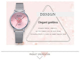 Women's Wristwatches Luxury Silver Popular Pink Dial Flowers Metal Ladies Bracelet Quartz Clock Fashion Wrist Watch 2019 Top - one46.com.au