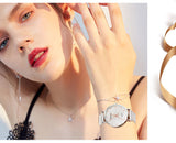 Women's Wristwatches Luxury Silver Popular Pink Dial Flowers Metal Ladies Bracelet Quartz Clock Fashion Wrist Watch 2019 Top - one46.com.au