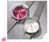 Women's Wristwatches Luxury Silver Popular Pink Dial Flowers Metal Ladies Bracelet Quartz Clock Fashion Wrist Watch 2019 Top - one46.com.au