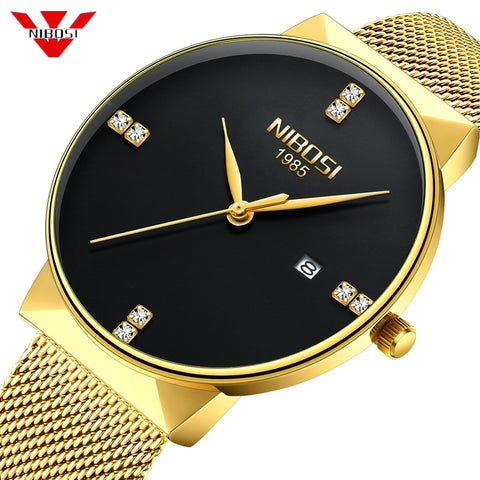 NIBOSI Gold Watch Men Fashion Sport Quartz Diamond Simple Clock Top Brand Luxury Waterproof Mens Watches Reloj Relogio Masculino - one46.com.au
