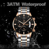 NIBOSI Men Watch Chronograph Sport Mens Watches Top Brand Luxury Waterproof Full Steel Quartz Gold Clock Men Relogio Masculino - one46.com.au