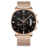 NIBOSI Men Watch Chronograph Sport Mens Watches Top Brand Luxury Waterproof Full Steel Quartz Gold Clock Men Relogio Masculino - one46.com.au