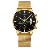 NIBOSI Men Watch Chronograph Sport Mens Watches Top Brand Luxury Waterproof Full Steel Quartz Gold Clock Men Relogio Masculino - one46.com.au