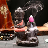 small Buddha statue monk figurine tathagata India Yoga Mandala tea pet purple ceramic crafts decorative ceramic ornaments - one46.com.au