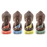 small Buddha statue monk figurine tathagata India Yoga Mandala tea pet purple ceramic crafts decorative ceramic ornaments - one46.com.au