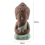 small Buddha statue monk figurine tathagata India Yoga Mandala tea pet purple ceramic crafts decorative ceramic ornaments - one46.com.au