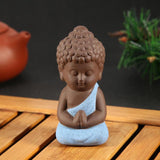 small Buddha statue monk figurine tathagata India Yoga Mandala tea pet purple ceramic crafts decorative ceramic ornaments - one46.com.au