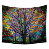 Colorful Tree Tapestry Wall Hanging Psychedelic Forest Birds Tapestry Bohemian Mandala Hippie Tapestry  Bedroom Living Room Dorm - one46.com.au