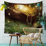 Colorful Tree Tapestry Wall Hanging Psychedelic Forest Birds Tapestry Bohemian Mandala Hippie Tapestry  Bedroom Living Room Dorm - one46.com.au