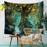 Colorful Tree Tapestry Wall Hanging Psychedelic Forest Birds Tapestry Bohemian Mandala Hippie Tapestry  Bedroom Living Room Dorm - one46.com.au