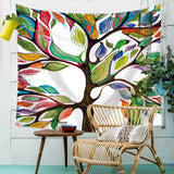 Colorful Tree Tapestry Wall Hanging Psychedelic Forest Birds Tapestry Bohemian Mandala Hippie Tapestry  Bedroom Living Room Dorm - one46.com.au