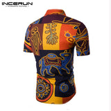 Mens Clothing Men Shirts Dress Short Sleeve Slim Fit Loose Cotton Shirt Casual Button Down Hawaiian Beach Camisas Hombre Summer - one46.com.au