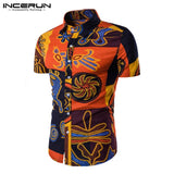 Mens Clothing Men Shirts Dress Short Sleeve Slim Fit Loose Cotton Shirt Casual Button Down Hawaiian Beach Camisas Hombre Summer - one46.com.au