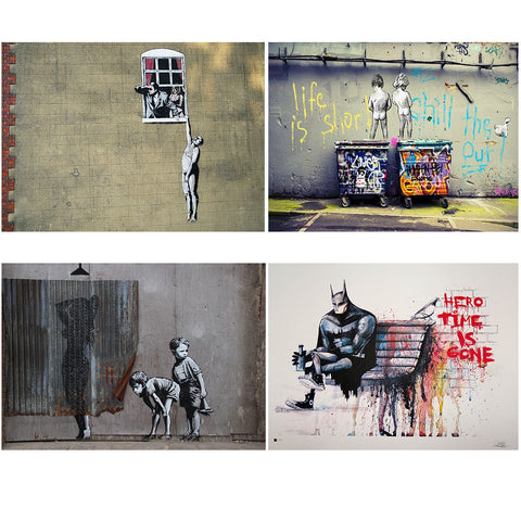 Graffito Poster Nude Man Canvas Painting Banksy Style Wall Pop Art Posters and Prints Wall Picture For Living Room Home Decor - one46.com.au